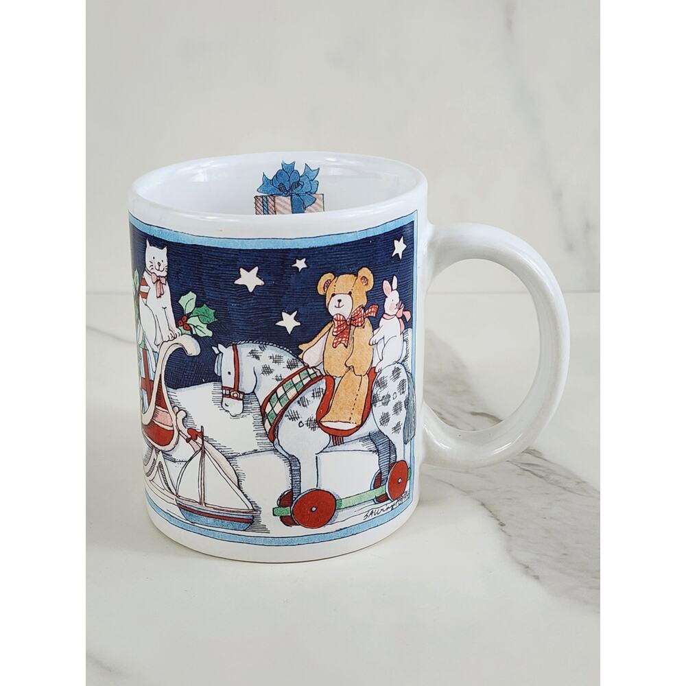 Susan Winget Coffee Mug Teacup 10oz A Christmas Story Teddy Bear 1992 Ceramic 4"
